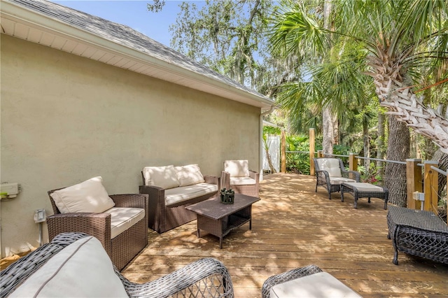 527 Old Minorcan Trl, New Smyrna Beach, FL 32168 - view of patio / terrace featuring outdoor lounge area and a deck