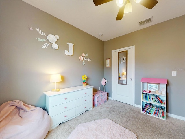 2731 Star Coral Ln, New Smyrna Beach, FL 32168 - carpeted bedroom featuring baseboards and ceiling fan