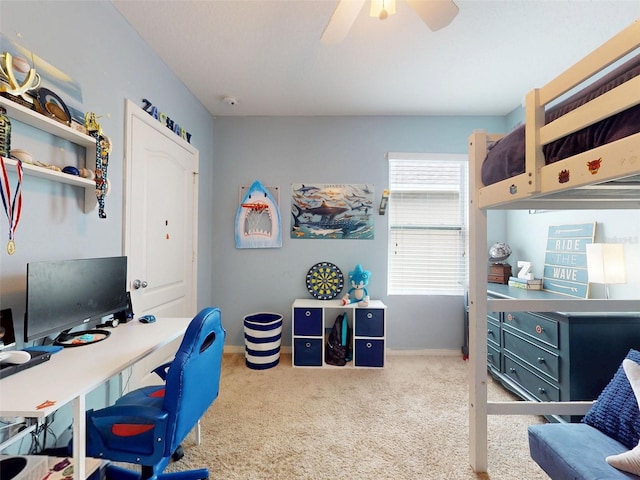 2731 Star Coral Ln, New Smyrna Beach, FL 32168 - office with carpet and ceiling fan