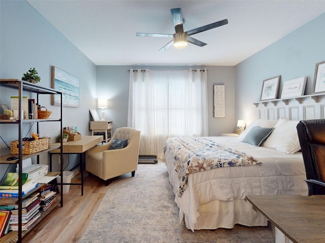 2731 Star Coral Ln, New Smyrna Beach, FL 32168 - bedroom featuring light wood-style flooring and ceiling fan