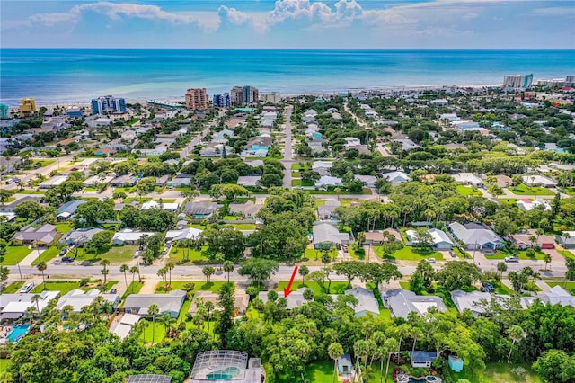bird's eye view of a nearby body of water