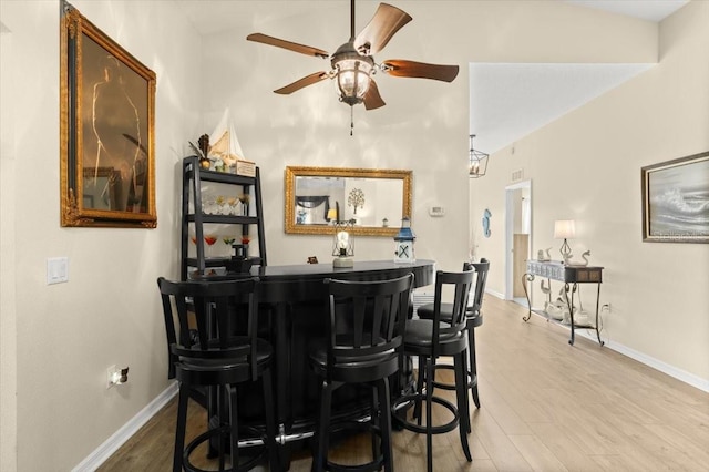 318 Two Oaks Dr, Edgewater, FL 32141 - indoor wet bar featuring wood finished floors and a ceiling fan