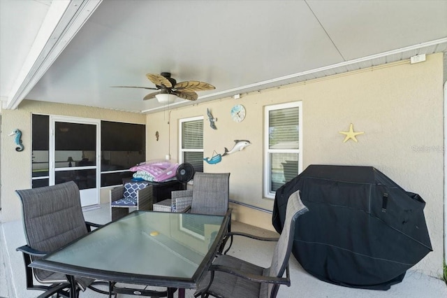 318 Two Oaks Dr, Edgewater, FL 32141 - view of patio / terrace with a ceiling fan and outdoor dining area