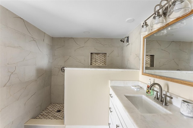 2625 S Atlantic Ave Unit 28Se, Daytona Beach Shores, FL 32118 - bathroom with walk in shower and vanity