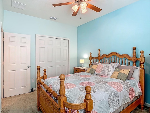 3361 Pegaso Ave, New Smyrna Beach, FL 32168 - carpeted bedroom featuring a closet and ceiling fan