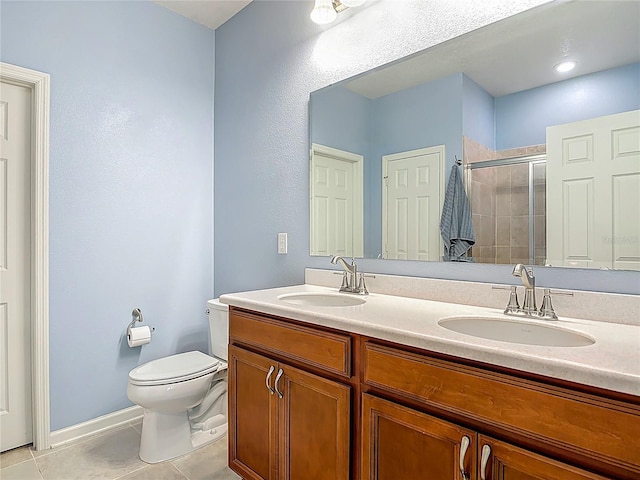 3361 Pegaso Ave, New Smyrna Beach, FL 32168 - full bathroom with a shower stall, tile patterned floors, and double vanity
