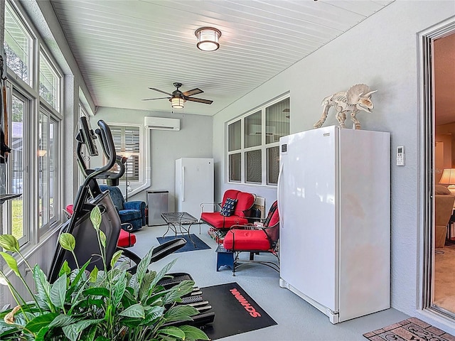 3361 Pegaso Ave, New Smyrna Beach, FL 32168 - sunroom with a wall mounted air conditioner and plenty of natural light