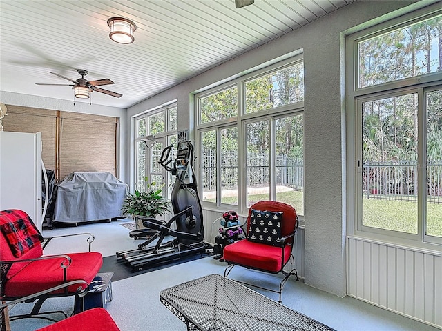 3361 Pegaso Ave, New Smyrna Beach, FL 32168 - sunroom / solarium with a ceiling fan and plenty of natural light