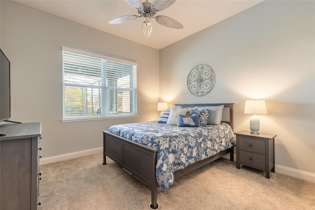 2931 Bella Flore Ter, New Smyrna Beach, FL 32168 - bedroom featuring light colored carpet and a ceiling fan