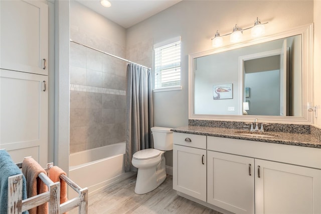 2931 Bella Flore Ter, New Smyrna Beach, FL 32168 - full bath with vanity, wood finished floors, and shower / bath combination with curtain