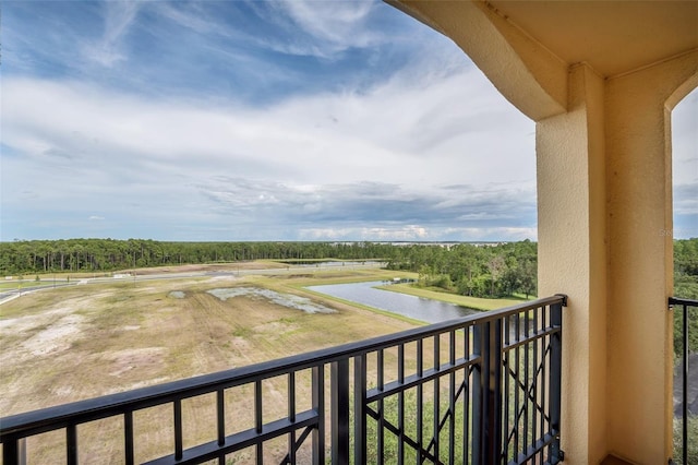 balcony with a water view