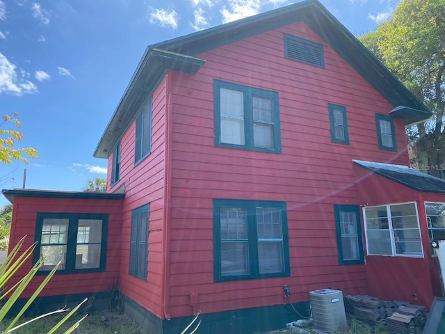 view of property exterior featuring central AC unit