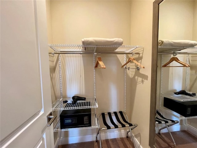 spacious closet featuring hardwood / wood-style floors