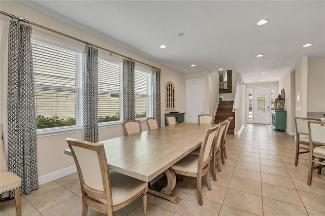 view of tiled dining area