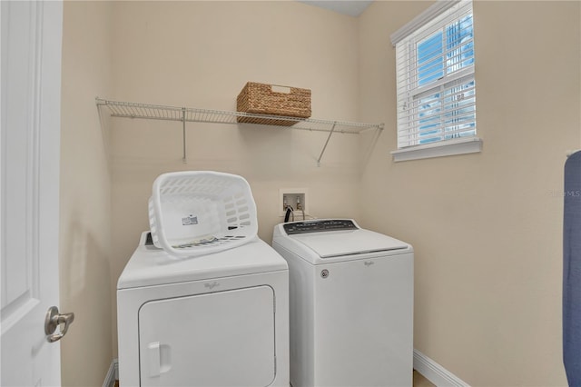 washroom featuring independent washer and dryer and washer hookup