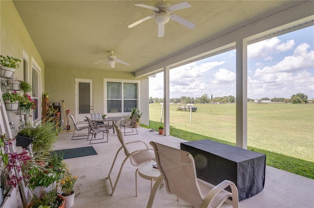 view of patio / terrace with ceiling fan