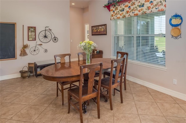 view of tiled dining space