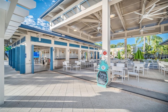 view of patio / terrace featuring ceiling fan