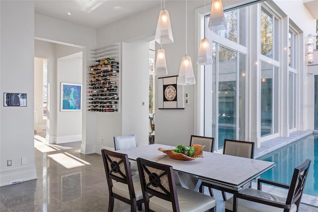 view of tiled dining space