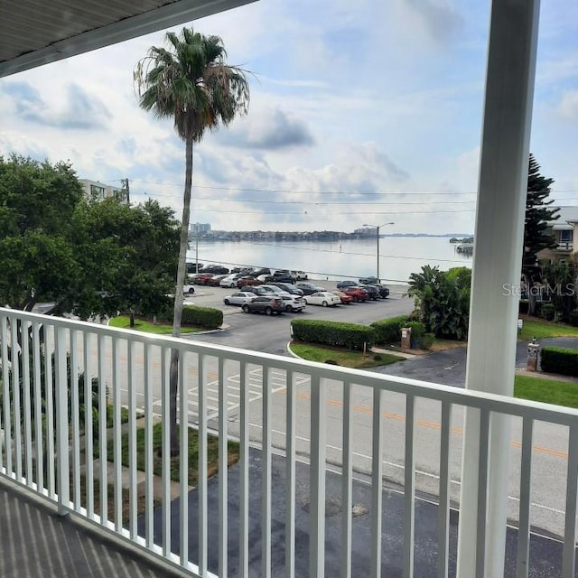 balcony with a water view