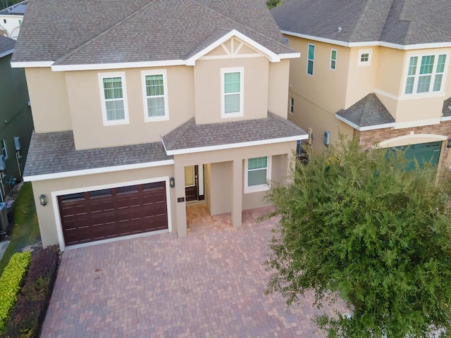 view of front facade with a garage