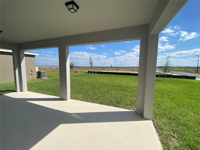 view of patio with central AC unit