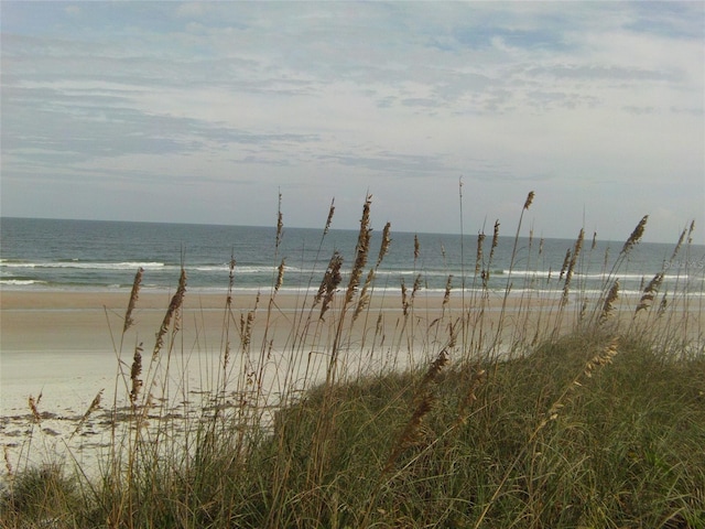 view of water feature featuring a view of the beach