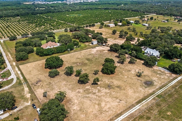 drone / aerial view with a rural view