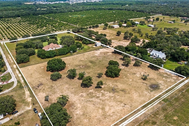 bird's eye view with a rural view