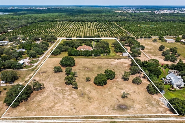 aerial view with a rural view