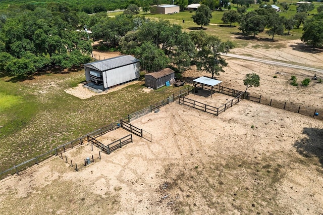 bird's eye view featuring a rural view