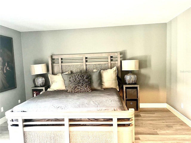 bedroom featuring light hardwood / wood-style flooring