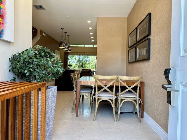 view of tiled dining area