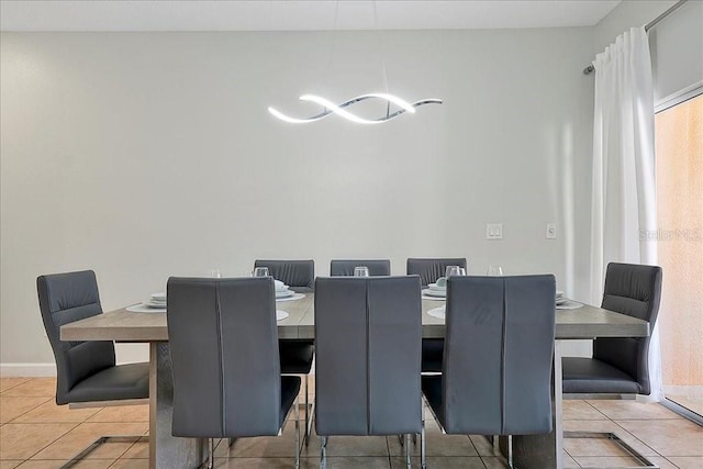 view of tiled dining area