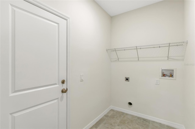 laundry room with washer hookup, light tile floors, and hookup for an electric dryer