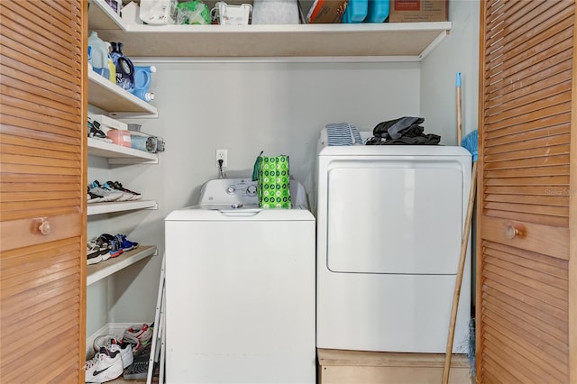 laundry area featuring washer and dryer