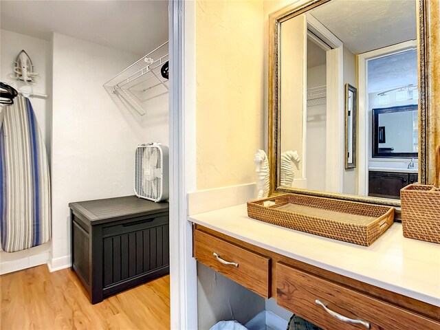 1513 Ocean Shore Blvd Unit 9E, Ormond Beach, FL 32176 - bathroom featuring vanity and wood finished floors