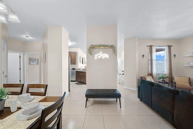 view of tiled living room