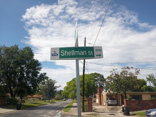 view of community sign