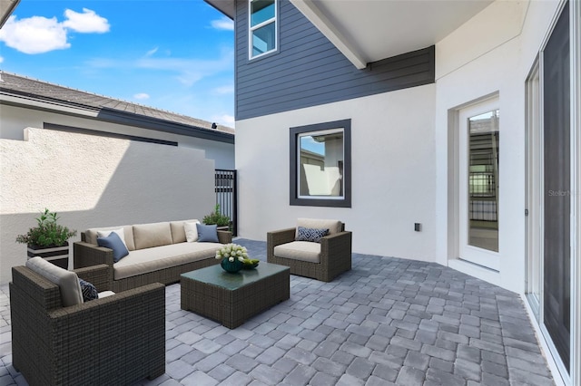 view of patio with outdoor lounge area