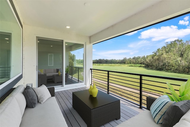 balcony with an outdoor hangout area