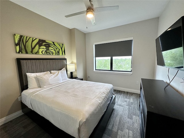 bedroom featuring ceiling fan