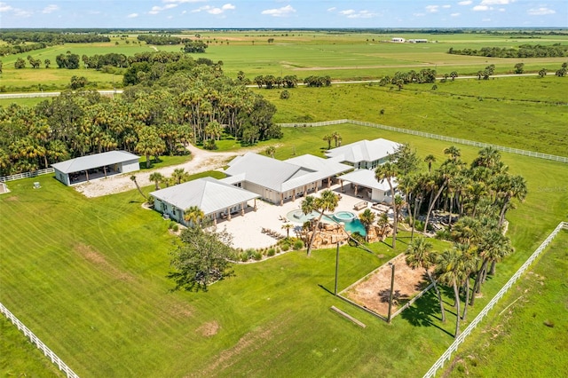 drone / aerial view featuring a rural view