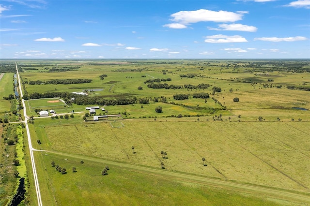 drone / aerial view with a rural view