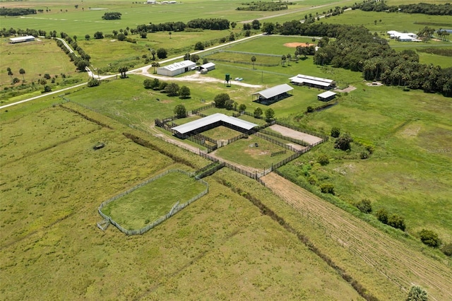 bird's eye view with a rural view