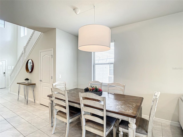 view of tiled dining area