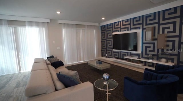 living room featuring hardwood / wood-style floors