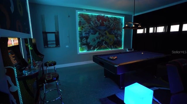 recreation room with pool table