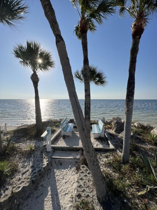 property view of water featuring a view of the beach