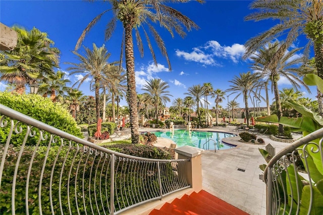 view of pool with a patio area